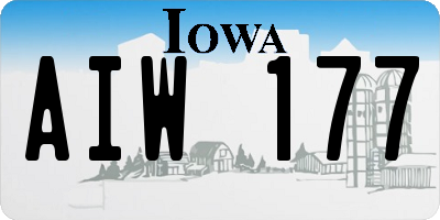 IA license plate AIW177