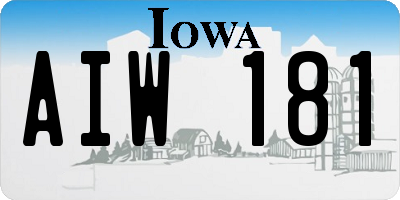 IA license plate AIW181