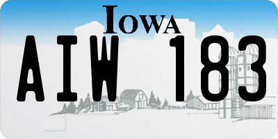 IA license plate AIW183