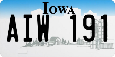 IA license plate AIW191