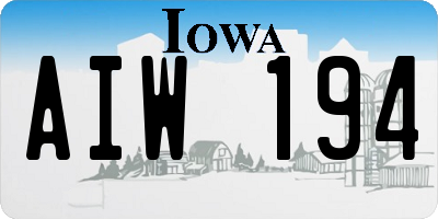 IA license plate AIW194