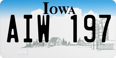 IA license plate AIW197