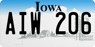 IA license plate AIW206