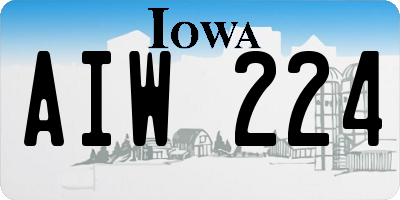 IA license plate AIW224