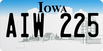 IA license plate AIW225