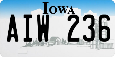 IA license plate AIW236