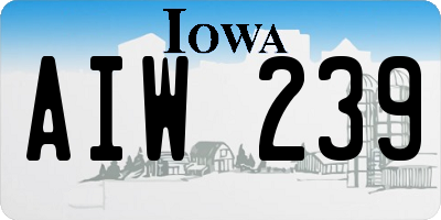 IA license plate AIW239
