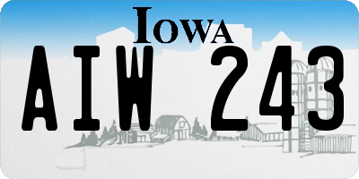 IA license plate AIW243