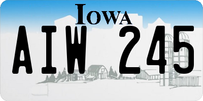 IA license plate AIW245