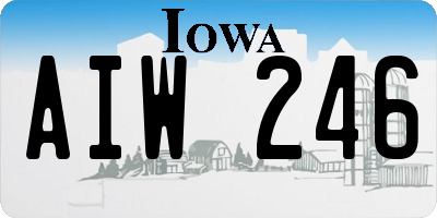 IA license plate AIW246