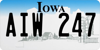 IA license plate AIW247