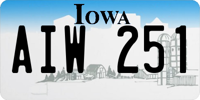 IA license plate AIW251