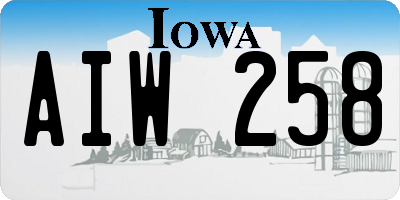 IA license plate AIW258