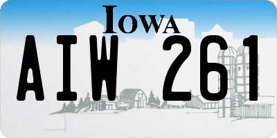 IA license plate AIW261