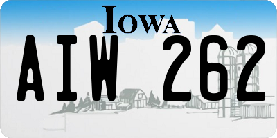 IA license plate AIW262