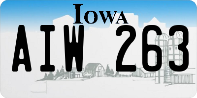 IA license plate AIW263