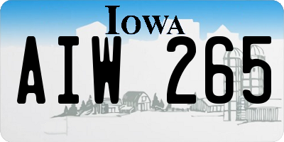 IA license plate AIW265