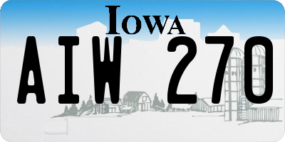 IA license plate AIW270