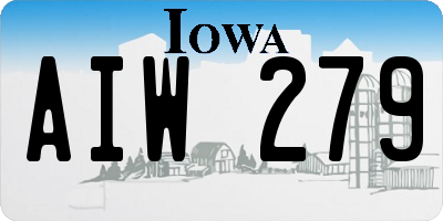 IA license plate AIW279