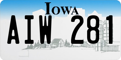 IA license plate AIW281