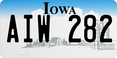IA license plate AIW282