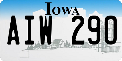 IA license plate AIW290