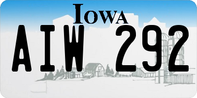 IA license plate AIW292