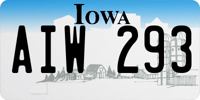 IA license plate AIW293
