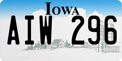 IA license plate AIW296