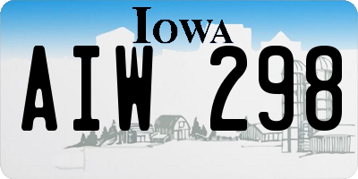 IA license plate AIW298
