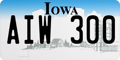 IA license plate AIW300