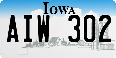 IA license plate AIW302