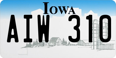 IA license plate AIW310