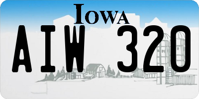 IA license plate AIW320
