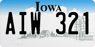 IA license plate AIW321