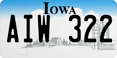 IA license plate AIW322