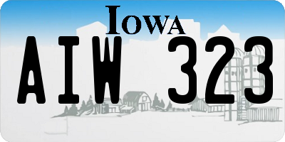 IA license plate AIW323