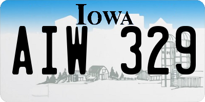 IA license plate AIW329