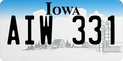 IA license plate AIW331