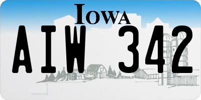 IA license plate AIW342
