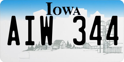 IA license plate AIW344