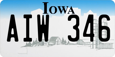 IA license plate AIW346