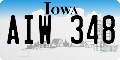 IA license plate AIW348