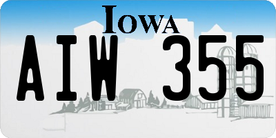IA license plate AIW355