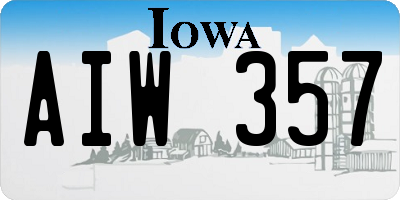 IA license plate AIW357