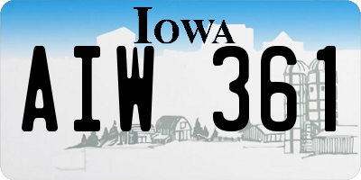 IA license plate AIW361
