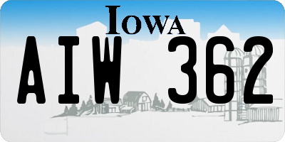 IA license plate AIW362