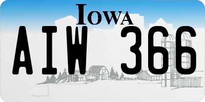 IA license plate AIW366