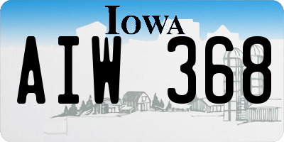 IA license plate AIW368