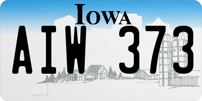 IA license plate AIW373